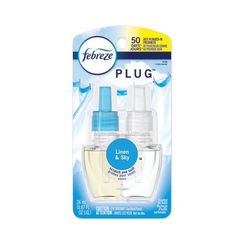 Image of Febreze® Plug Air Freshener Refills, Linen And Sky, 0.87 Oz, 6/Carton