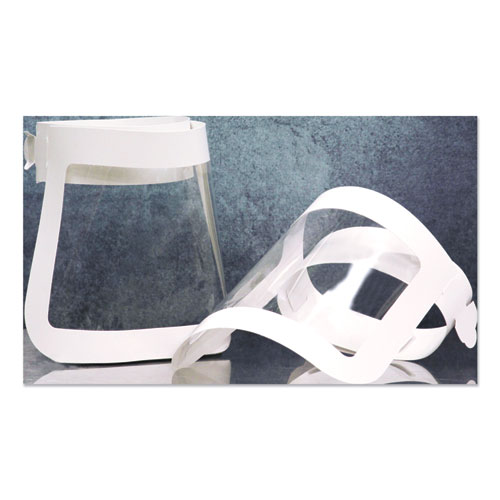 Face Shield, 20.5 to 26.13 x 10.69, One Size Fits All, White/Clear, 225/Carton