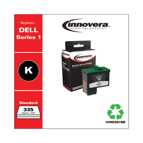 REMANUFACTURED BLACK HIGH-YIELD INK, REPLACEMENT FOR DELL SERIES 1 (T0529), 335 PAGE-YIELD