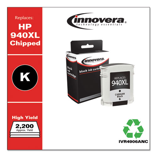 REMANUFACTURED BLACK HIGH-YIELD INK, REPLACEMENT FOR HP 940XL (C4906AN), 2,200 PAGE-YIELD