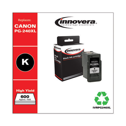REMANUFACTURED BLACK HIGH-YIELD INK, REPLACEMENT FOR CANON PG-240XL (5206B001), 300 PAGE-YIELD