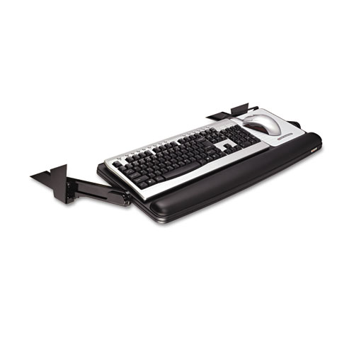 ADJUSTABLE UNDER DESK KEYBOARD DRAWER, 27.3W X 16.8D, BLACK