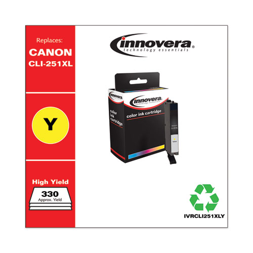 REMANUFACTURED YELLOW HIGH-YIELD INK, REPLACEMENT FOR CANON CLI-251XL (6451B001), 685 PAGE-YIELD