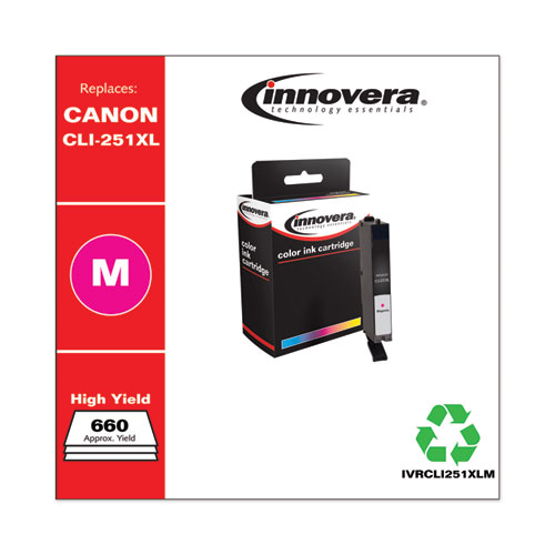 REMANUFACTURED MAGENTA HIGH-YIELD INK, REPLACEMENT FOR CANON CLI-251XL (6450B001), 660 PAGE-YIELD