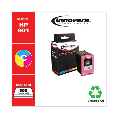 REMANUFACTURED TRI-COLOR INK, REPLACEMENT FOR HP 901 (CC656AN), 360 PAGE-YIELD