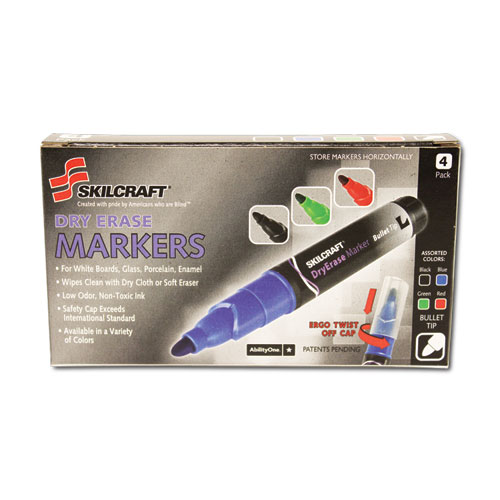 7520013837950 SKILCRAFT Dry Erase Marker, Medium Bullet Tip, Assorted, Dozen