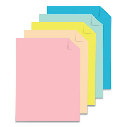 Color Cardstock, 65 lb Cover Weight, 8.5 x 11, Assorted Colors, 250/Pack
