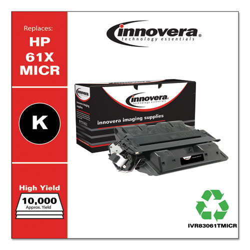 REMANUFACTURED BLACK HIGH-YIELD MICR TONER, REPLACEMENT FOR HP 61XM (C8061XM), 10,000 PAGE-YIELD