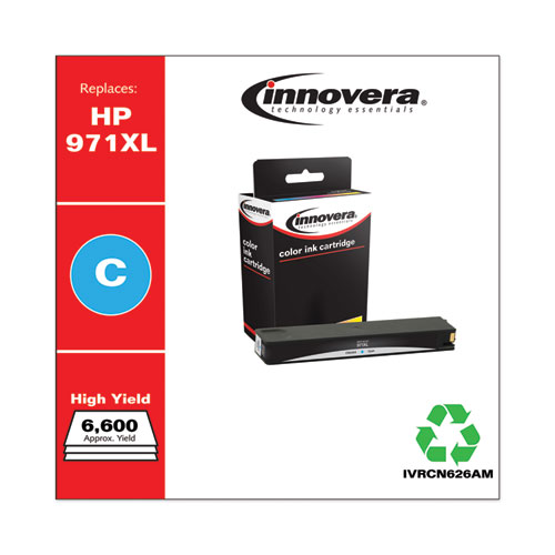 REMANUFACTURED CYAN HIGH-YIELD INK, REPLACEMENT FOR HP 971XL (CN626AM), 6,600 PAGE-YIELD