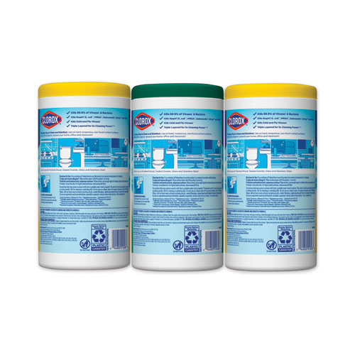 Image of Disinfecting Wipes, 7 x 8, Fresh Scent/Citrus Blend, 75/Canister, 3/Pack, 4 Packs/Carton