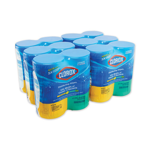 Disinfecting Wipes, 7 x 8, Fresh Scent/Citrus Blend, 75/Can, 2 Cans/PK, 6 PK/CT