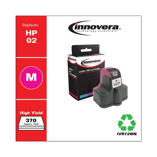 REMANUFACTURED MAGENTA INK, REPLACEMENT FOR HP 02 (C8772WN), 370 PAGE-YIELD