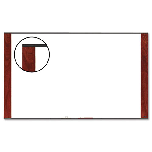 Melamine Dry Erase Board, 96 X 48, Mahogany Frame