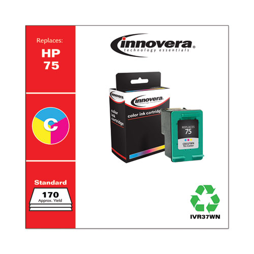 REMANUFACTURED TRI-COLOR INK, REPLACEMENT FOR HP 75 (CB337WN), 170 PAGE-YIELD