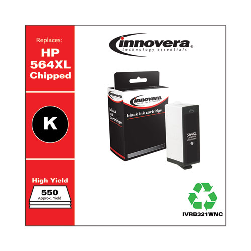 REMANUFACTURED BLACK HIGH-YIELD INK, REPLACEMENT FOR HP 564XL (CB321WN), 550 PAGE-YIELD
