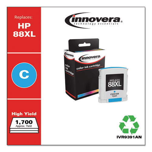 REMANUFACTURED CYAN HIGH-YIELD INK, REPLACEMENT FOR HP 88XL (C9391AN), 1,700 PAGE-YIELD