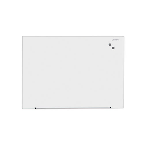 Universal® Frameless Magnetic Glass Marker Board, 48 X 36, White Surface