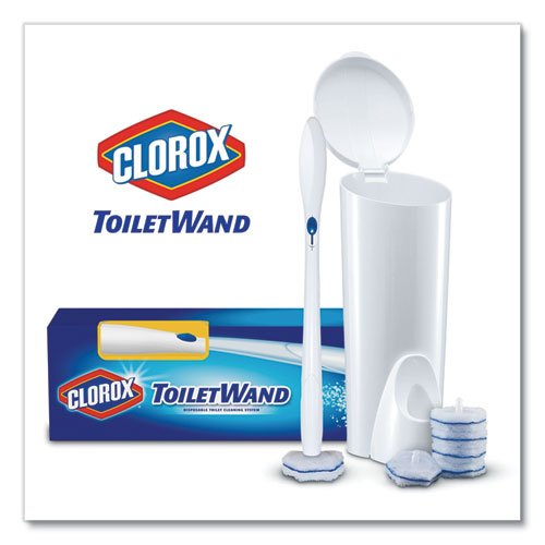 ToiletWand Disposable Toilet Cleaning System: Handle, Caddy and Refills, White