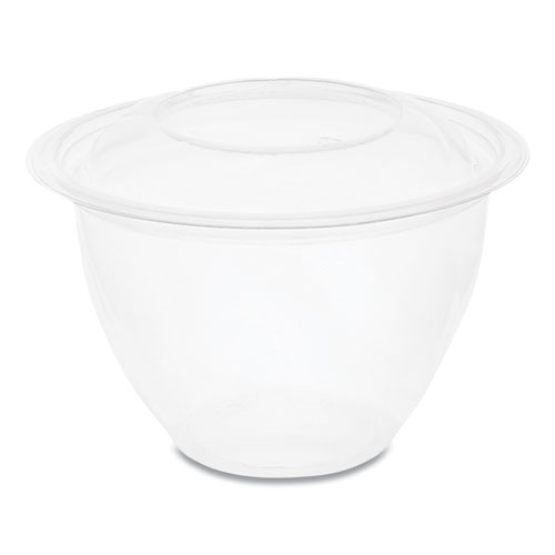 EARTHCHOICE PET SWIRL BOWLS WITH LIDS COMBO, 48 OZ, CLEAR, 150/CARTON