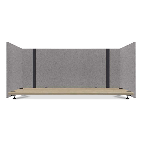 Image of Lumeah Adjustable Desk Screen With Returns, 48 To 78 X 29 X 26.5, Polyester, Gray