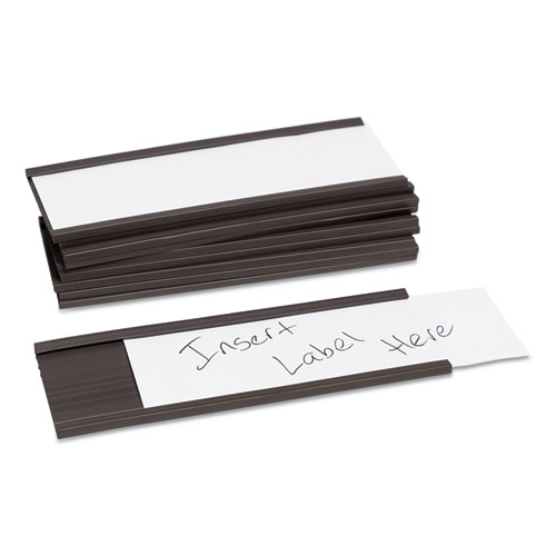 U Brands Magnetic Card Holders, 2 x 1, Black, 25/Pack