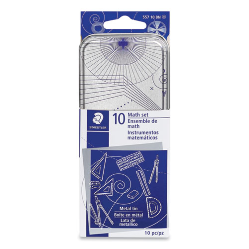 Image of Xcellence Mathematical Instrument Set, Plastic, Clear/Blue