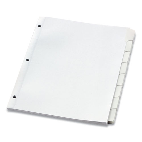 Image of Custom Label Tab Dividers with Self-Adhesive Tab Labels, 8-Tab, 11 x 8.5, White, 5 Sets