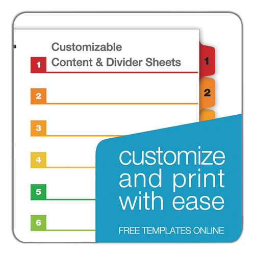 Image of Cardinal® Onestep Printable Table Of Contents And Dividers, 8-Tab, 1 To 8, 11 X 8.5, White, 6 Sets