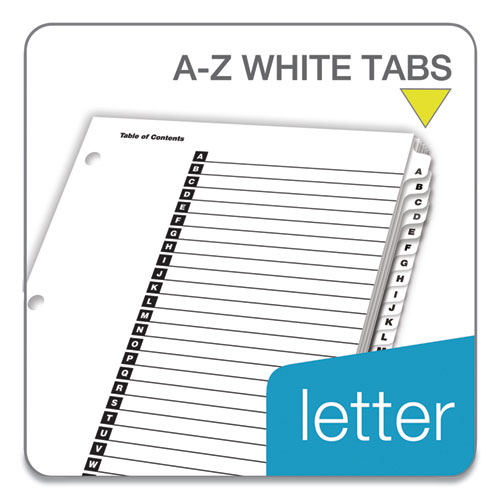 Image of Cardinal® Onestep Printable Table Of Contents And Dividers, 26-Tab, A To Z, 11 X 8.5, White, White Tabs, 1 Set