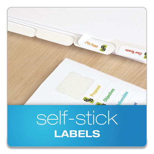 Custom Label Tab Dividers with Self-Adhesive Tab Labels, 8-Tab, 11 x 8.5, White, 5 Sets