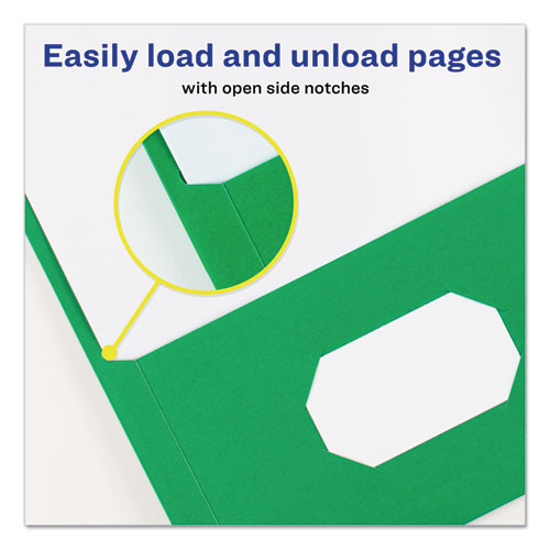 Image of Two-Pocket Folder, Prong Fastener, 0.5" Capacity, 11 x 8.5, Green, 25/Box