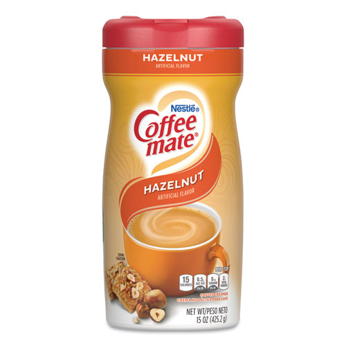Image of Coffee Mate® Non-Dairy Powdered Creamer, Hazelnut, 15 Oz Canister, 12/Carton