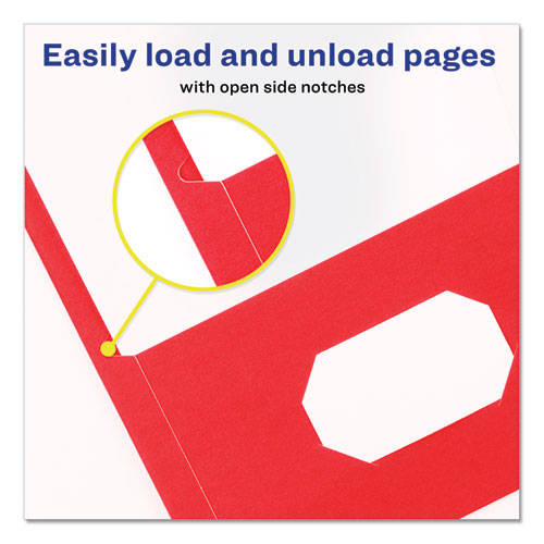 Image of Avery® Two-Pocket Folder, 40-Sheet Capacity, 11 X 8.5, Red, 25/Box