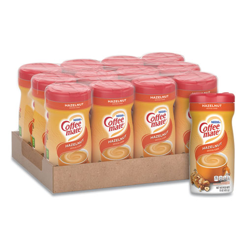 Image of Coffee Mate® Non-Dairy Powdered Creamer, Hazelnut, 15 Oz Canister, 12/Carton