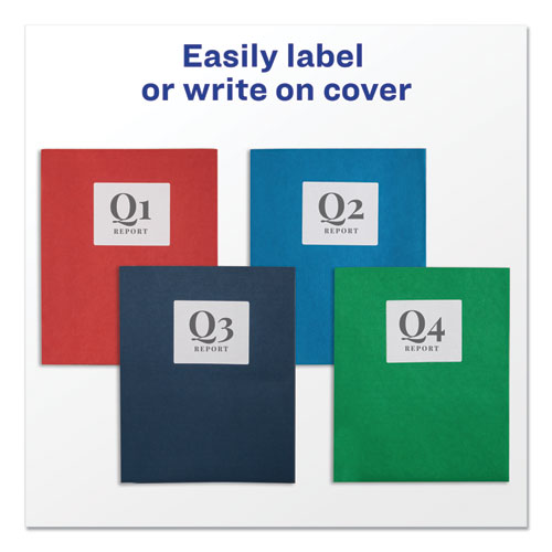 Image of Two-Pocket Folder, 40-Sheet Capacity, 11 x 8.5, Dark Blue, 25/Box