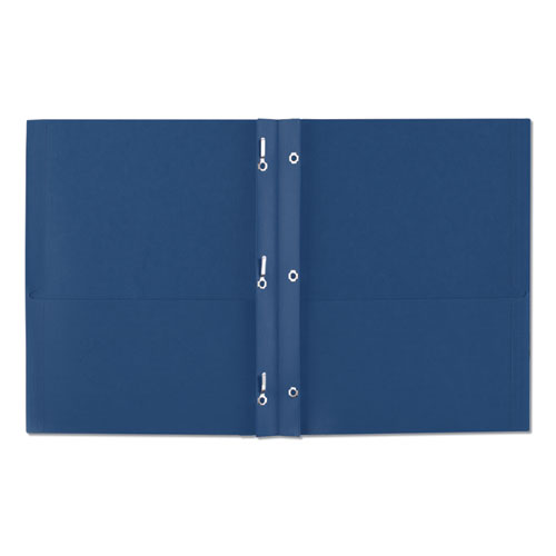 Image of Two-Pocket Folder, Prong Fastener, 0.5" Capacity, 11 x 8.5, Dark Blue, 25/Box