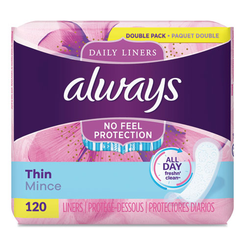 Image of Thin Daily Panty Liners, Regular, 120/Pack