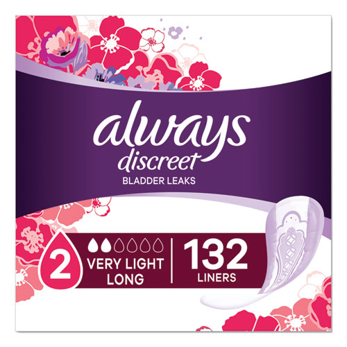 DISCREET INCONTINENCE LINERS, VERY LIGHT, LONG, 44/PACK