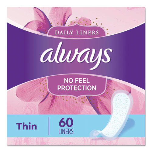 Thin Daily Panty Liners, Regular, 60/Pack