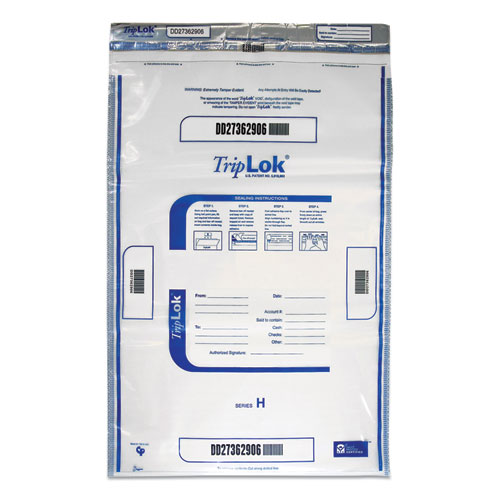 Triplok™ Deposit Bag, Plastic, 4 Mil, 20 X 28, Clear, 50/Pack