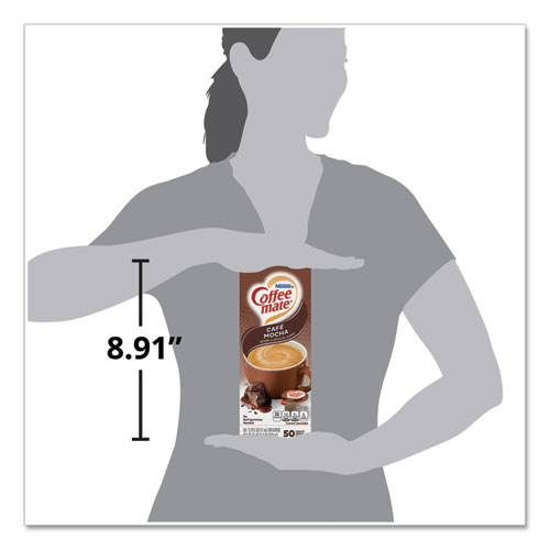 Image of Liquid Coffee Creamer, Cafe Mocha, 0.38 oz Mini Cups, 50/Box