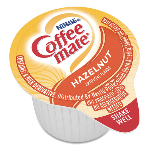 Liquid Coffee Creamer, Hazelnut, 0.38 oz Mini Cups, 180/Carton