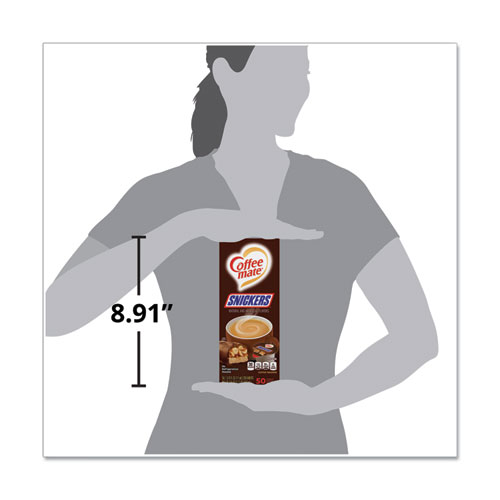Image of Coffee Mate® Liquid Coffee Creamer, Snickers, 0.38 Oz Mini Cups, 50 Cups/Box