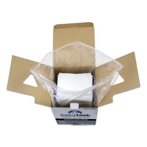 Image of Hospeco® Easy Task F310 Wiper, Quarterfold, 1-Ply, 10 X 13, White, Zipper Bag, 175/Bag