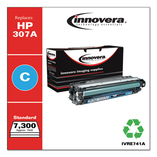REMANUFACTURED CYAN TONER, REPLACEMENT FOR HP 307A (CE741A), 7,300 PAGE-YIELD
