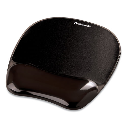 Image of Fellowes® Gel Crystals Mouse Pad With Wrist Rest, 7.87 X 9.18, Black