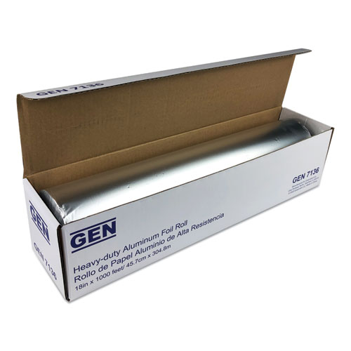 Gen Heavy-Duty Aluminum Foil Roll, 18" X 1,000 Ft