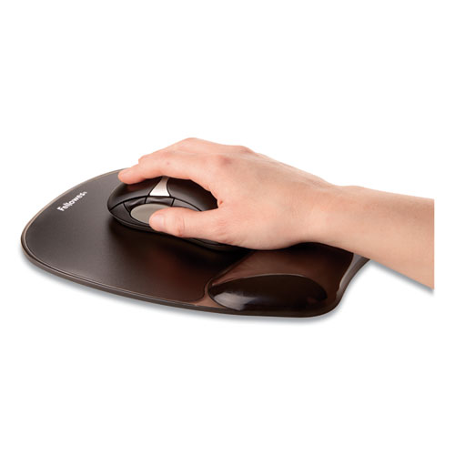 GEL CRYSTALS MOUSE PAD WITH WRIST REST, 7.87" X 9.18", BLACK