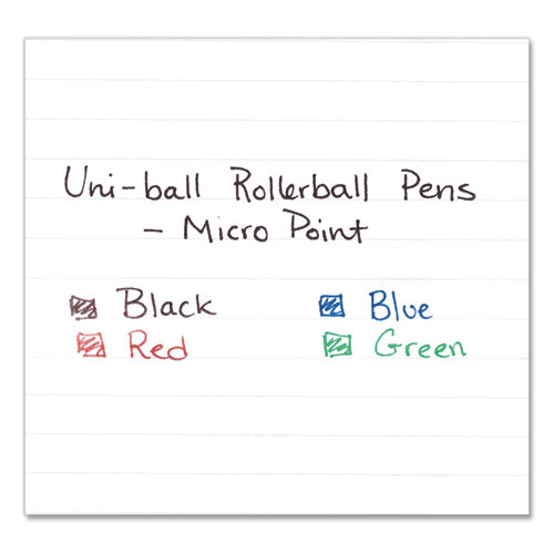 STICK ROLLER BALL PEN, MICRO 0.5MM, BLUE INK, BLACK BARREL, 72/PACK