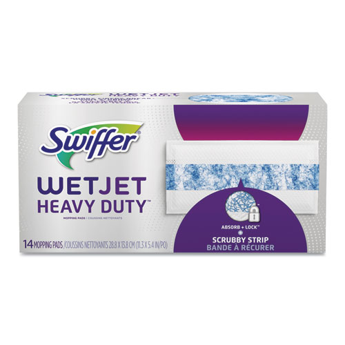 Swiffer® WetJet System Refill Cloths, 11.3" x 5.4", Heavy Duty, White, 14/Box, 4 Boxes/Carton